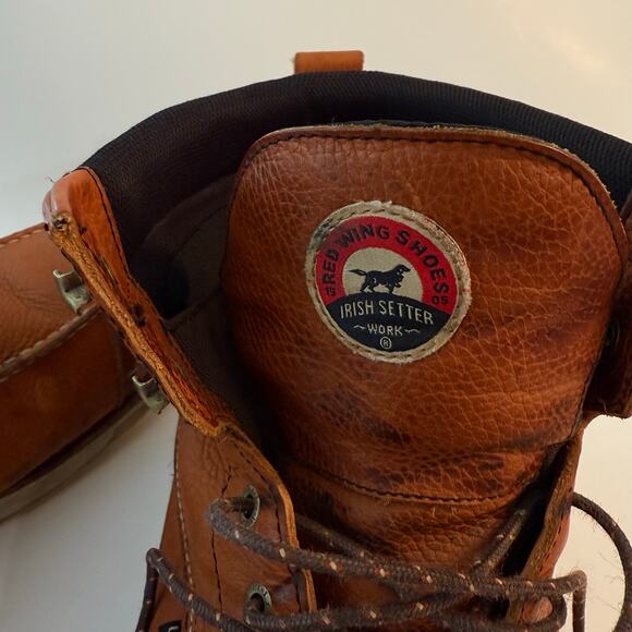 Red Wing Irish Setter Work Boots Size 14 Wingshooter Brown Leather Safety Toe - Picture 15 of 16